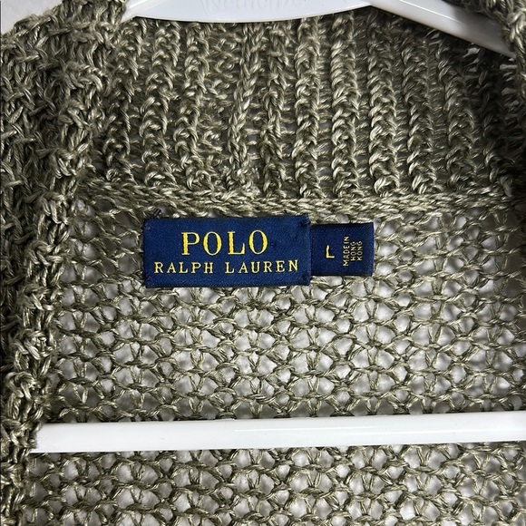 Polo Ralph Lauren Linen Olive Green Women's Sweater Large - Picture 2 of 7